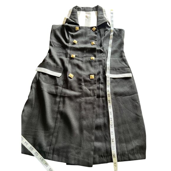 Scarlett Vintage Black & White Button Front Wrap Dress Size 9/10 Mini Classic - Picture 10 of 10